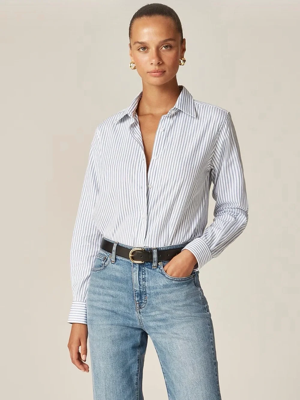 J. Crew Jules classic-fit shirt in striped cotton poplin